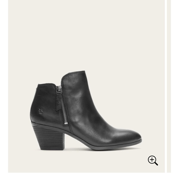 FRYE Judith Black Leather Ankle Bootie - Picture 1 of 9